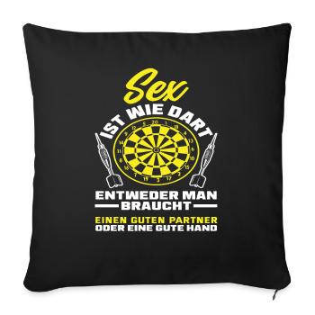 Jeu de mots sur le joueur de fléchettes - Housse de coussin décorative 45 x 45 cm - noir - Devant