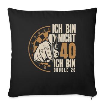 40e anniversaire joueur de fléchettes cadeau - Housse de coussin décorative 45 x 45 cm - noir - Devant
