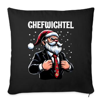 Gnome de Noël en chef - Housse de coussin décorative 45 x 45 cm - noir - Devant