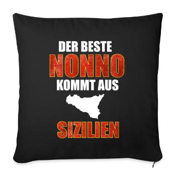 Sizilien, Sicilia, Nonno - Sofakissenbezug 45 x 45 cm - Schwarz - Vorne