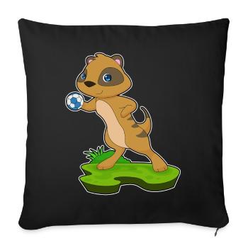 Meerkat Handball Player Handball - Sofa pillowcase 17,3'' x 17,3'' (45 x 45 cm) - black - Front