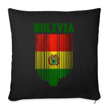 Drapeau bolivien, fierté bolivienne - Housse de coussin décorative 45 x 45 cm - noir - Devant