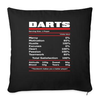 Valeurs nutritionnelles du joueur de fléchettes - Housse de coussin décorative 45 x 45 cm - noir - Devant