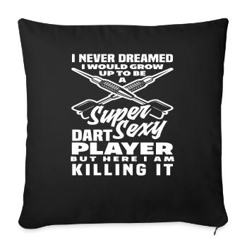 Joueur de fléchettes sexy - Housse de coussin décorative 45 x 45 cm - noir - Devant