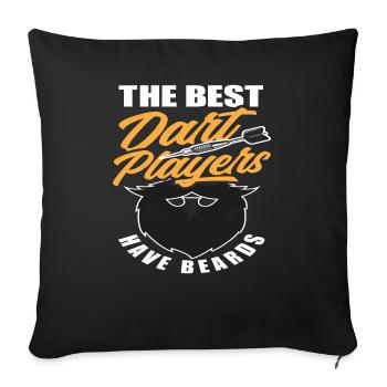 Dart Player Beard Beard Wearer - Housse de coussin décorative 45 x 45 cm - noir - Devant