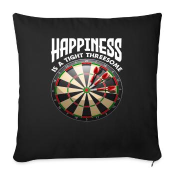 Joueur de fléchettes à trois chanceux - Housse de coussin décorative 45 x 45 cm - noir - Devant
