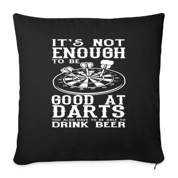 Dart Guter Dartspieler Bier Trinker - Sofakissenbezug 45 x 45 cm - Schwarz - Vorne
