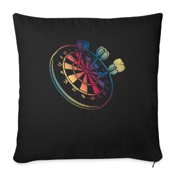Jeu de fléchettes rétro Joueur de fléchettes - Housse de coussin décorative 45 x 45 cm - noir - Devant