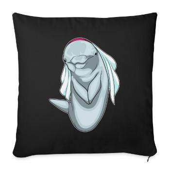 Dauphin voile de mariée mariage - Housse de coussin décorative 45 x 45 cm - noir - Devant