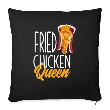 Fried Chicken Queen - Sofa pillowcase 17,3'' x 17,3'' (45 x 45 cm) - black - Front