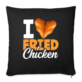 Heart Love Fried Chicken - Sofa pillowcase 17,3'' x 17,3'' (45 x 45 cm) - black - Front