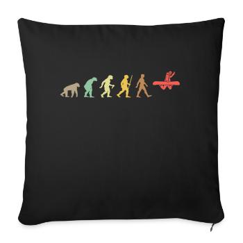Snowboarden Retro Snowboard Evolution Snowboarder - Sofakissenbezug 45 x 45 cm - Schwarz - Vorne