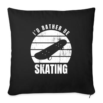 Je préfère skater - Housse de coussin décorative 45 x 45 cm - noir - Devant