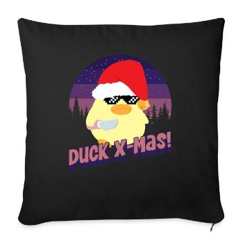 Duck X-Mas Gans - Ente mit Messer Duck with Knife - Sofakissenbezug 45 x 45 cm - Schwarz - Vorne