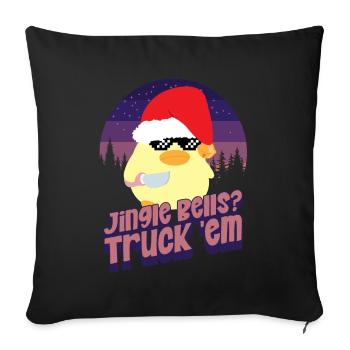 Truck the Bells - Ente mit Messer Duck with Knife - Housse de coussin décorative 45 x 45 cm - noir - Devant