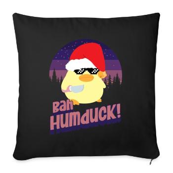 Bah Humduck Xmas - Ente mit Messer Duck with Knife - Housse de coussin décorative 45 x 45 cm - noir - Devant