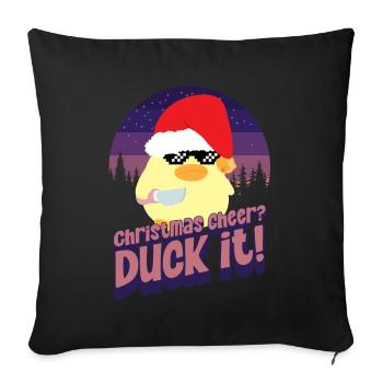 Noël Duck it - Ente mit Messer Duck with Knife - Housse de coussin décorative 45 x 45 cm - noir - Devant