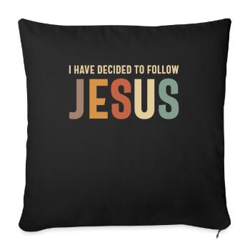 Follow Jesus Inspirational Christian Quote - Sofa pillowcase 17,3'' x 17,3'' (45 x 45 cm) - black - Front