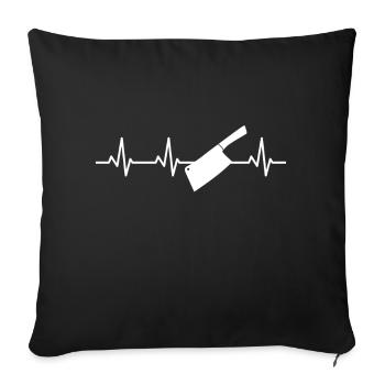 Cleaver heartbeat - Sofa pillowcase 17,3'' x 17,3'' (45 x 45 cm) - black - Front