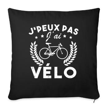 Je Peux Pas J ai velo - Housse de coussin décorative 45 x 45 cm - noir - Devant