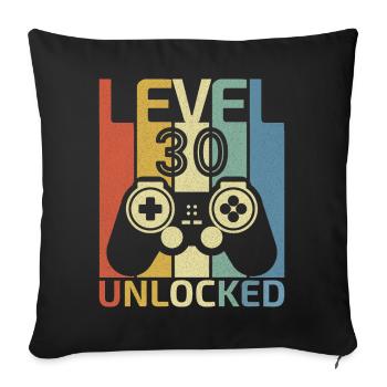 Level 30 Unlocked 30th Video Gamer Birthday - Sofa pillowcase 17,3'' x 17,3'' (45 x 45 cm) - black - Front