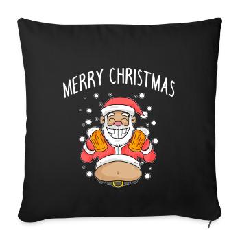 Bière de Noël du Père Noël - Housse de coussin décorative 45 x 45 cm - noir - Devant