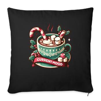 Current Mood - Holidays Family Funny Christmas - Sofa pillowcase 17,3'' x 17,3'' (45 x 45 cm) - black - Front