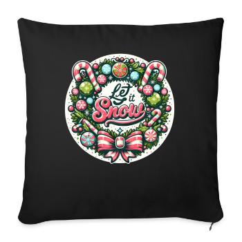 Let it Snow - Funny Holidays Funny Christmas - Sofa pillowcase 17,3'' x 17,3'' (45 x 45 cm) - black - Front