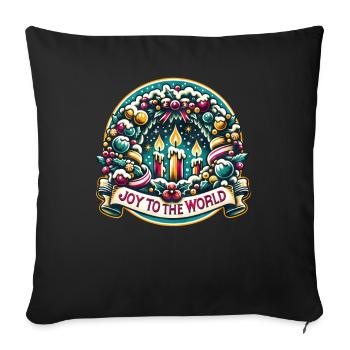 Joy to the World - Funny Holidays Funny Christmas - Sofa pillowcase 17,3'' x 17,3'' (45 x 45 cm) - black - Front