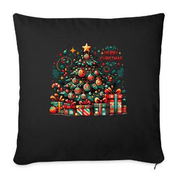 Merry Christmas Family Holidays Funny Christmas - Sofa pillowcase 17,3'' x 17,3'' (45 x 45 cm) - black - Front