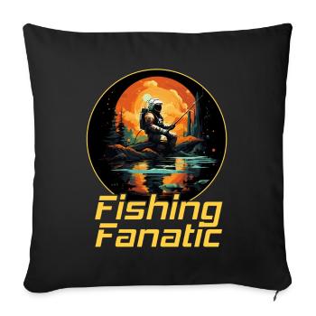 Fanatique de pêche - Astronaute - Housse de coussin décorative 45 x 45 cm - noir - Devant