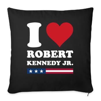 I Heart Robert Kennedy JR - Sofa pillowcase 17,3'' x 17,3'' (45 x 45 cm) - black - Front