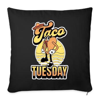 Taco Tuesday - Sofa pillowcase 17,3'' x 17,3'' (45 x 45 cm) - black - Front