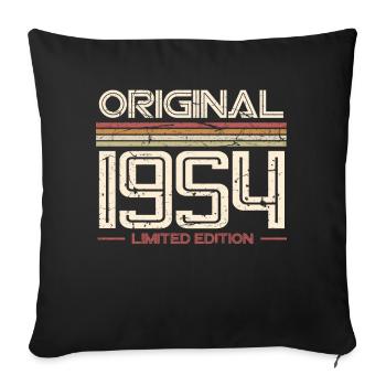1954 année de naissance 70e anniversaire - Housse de coussin décorative 45 x 45 cm - noir - Devant