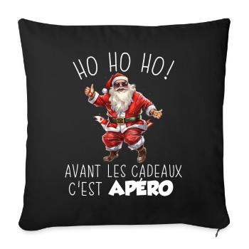 Pull Moche De Nöel 2024 Homme Femme Cadeau Noel - Housse de coussin décorative 45 x 45 cm - noir - Devant