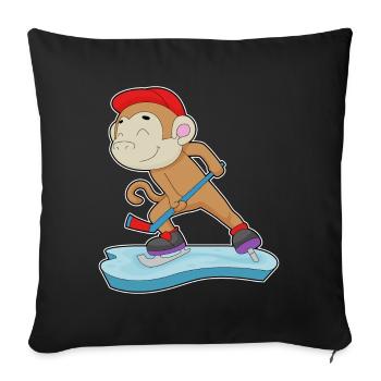 Affe Eishockey Eishockeyschläger - Housse de coussin décorative 45 x 45 cm - noir - Devant