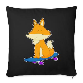Fox Skater Skateboard Sport - Housse de coussin décorative 45 x 45 cm - noir - Devant