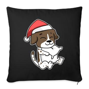 Chien allemand à poil court Animal Noël - Housse de coussin décorative 45 x 45 cm - noir - Devant