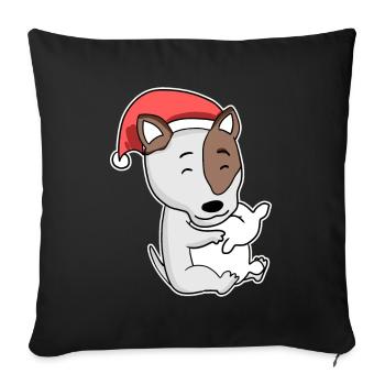 Bull Terrier Dog Animal Christmas - Sofa pillowcase 17,3'' x 17,3'' (45 x 45 cm) - black - Front