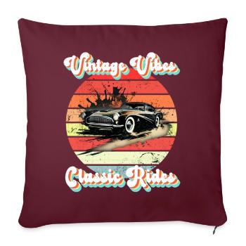 Vintage Vibes, Classic Rides - Sofa pillowcase 17,3'' x 17,3'' (45 x 45 cm) - burgundy - Front
