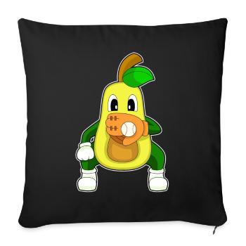 Avocado Baseball Baseball Glove Sports - Sofa pillowcase 17,3'' x 17,3'' (45 x 45 cm) - black - Front