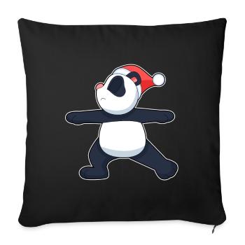 Panda Christmas Yoga - Sofa pillowcase 17,3'' x 17,3'' (45 x 45 cm) - black - Front