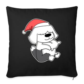 Sheep Poodle Dog Animal Christmas - Sofa pillowcase 17,3'' x 17,3'' (45 x 45 cm) - black - Front