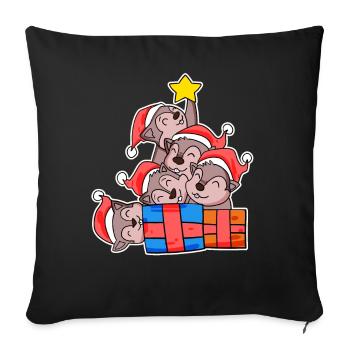 Squirrel Christmas Tree Christmas - Sofa pillowcase 17,3'' x 17,3'' (45 x 45 cm) - black - Front