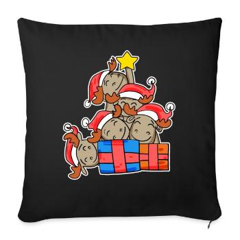 Orignal arbre de Noël Noël - Housse de coussin décorative 45 x 45 cm - noir - Devant