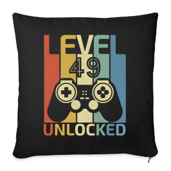 Level 49 Unlocked Funny Video Gamer 48Th Birthday - Sofa pillowcase 17,3'' x 17,3'' (45 x 45 cm) - black - Front