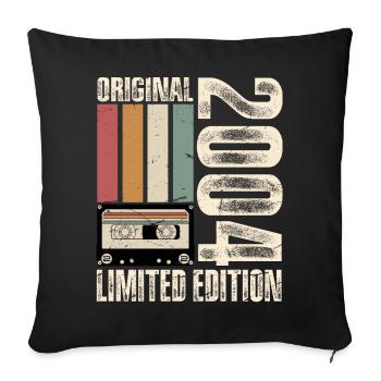 20ème Anniversaire 2004 Vintage Rétro Vintage - Housse de coussin décorative 45 x 45 cm - noir - Devant