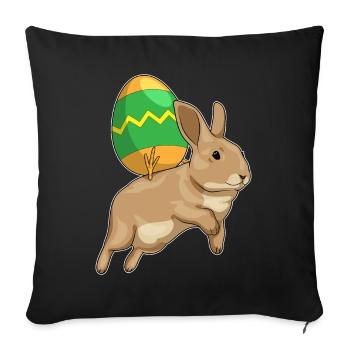 Promenade de Pâques Bunny - Housse de coussin décorative 45 x 45 cm - noir - Devant