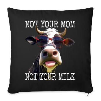 Pas ta mère Pas ton lait Végétalien Végétarien Végétarien - Housse de coussin décorative 45 x 45 cm - noir - Devant