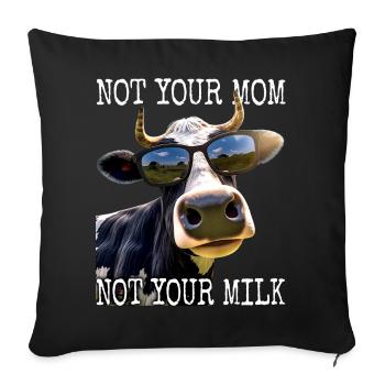 Pas ta mère Pas ton lait Végétalien Végétarien Végétarien - Housse de coussin décorative 45 x 45 cm - noir - Devant